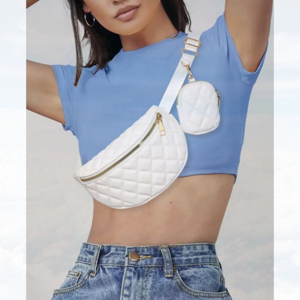 New Quilted Waist Bag With Small Pouch 127